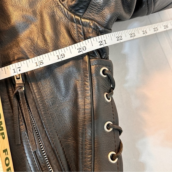 Women’s genuine leather motorcycle jacket riding biker moto Harley Davidson XL - Picture 8 of 14